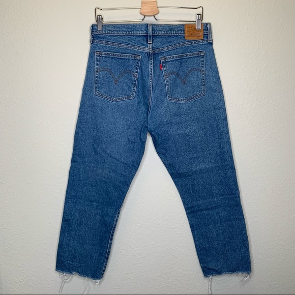 Levis quality denim wedgie straight raw hem crop jeans 31 - Picture 4 of 13